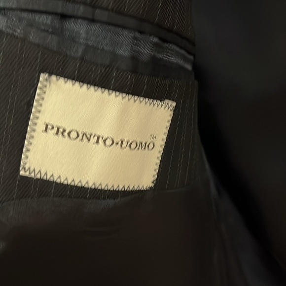 Stunning MEN'S NAVY BLUE PINTRIPE BLAZER SUIT JACKET - STATEMENTS - SIZE 44L - Picture 5 of 6